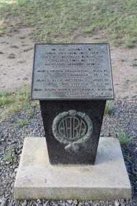 A monument to the 3 who died in construction on the bridge