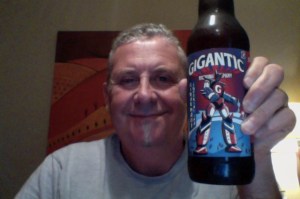 Big Fellah has a big beer 