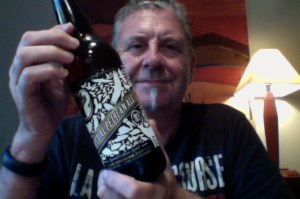 50 year old man has a 50 year celebration beer